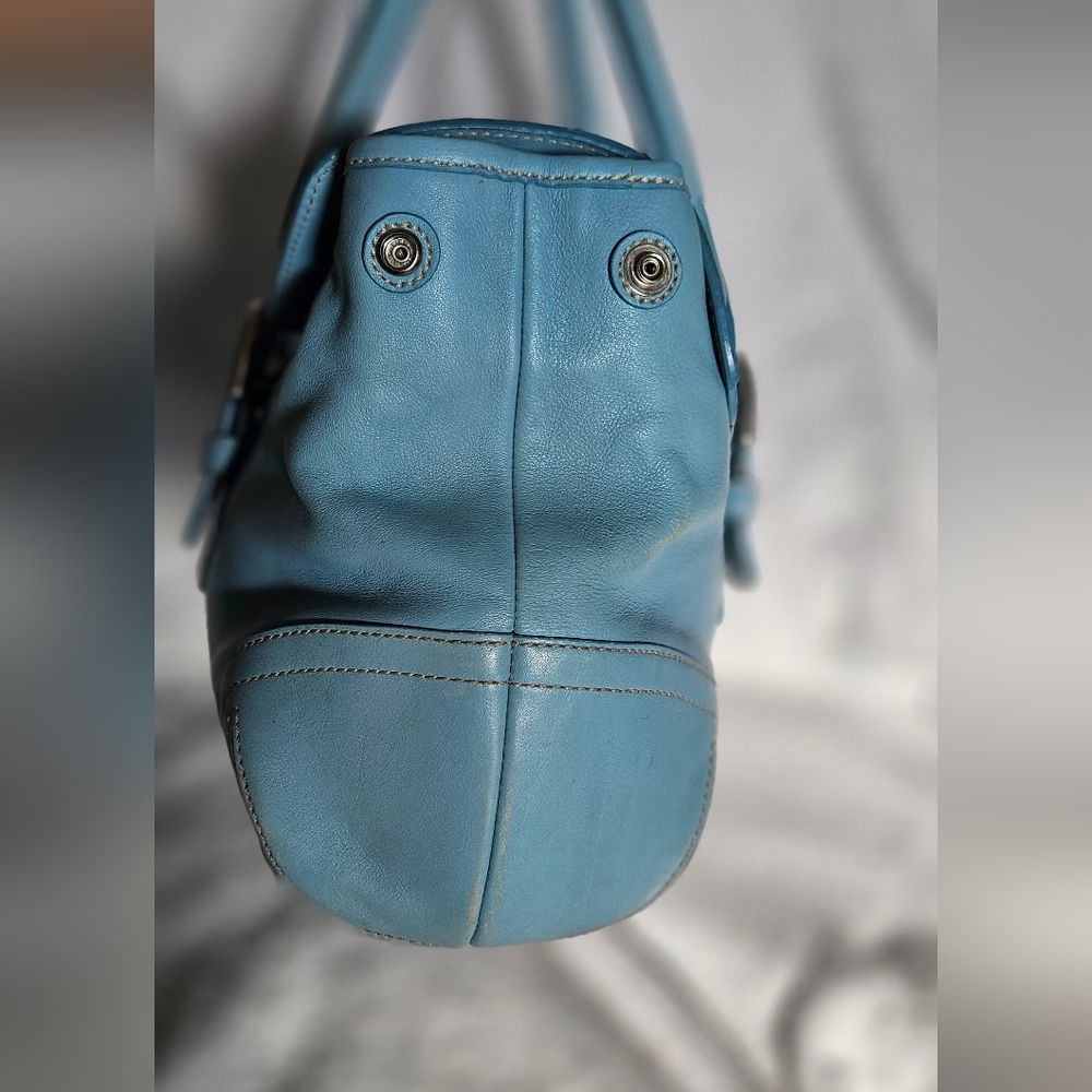 Coach RARE Blue Soho leather flap satchel M05D-9636 Vintage 2005 - Picture 3 of 9
